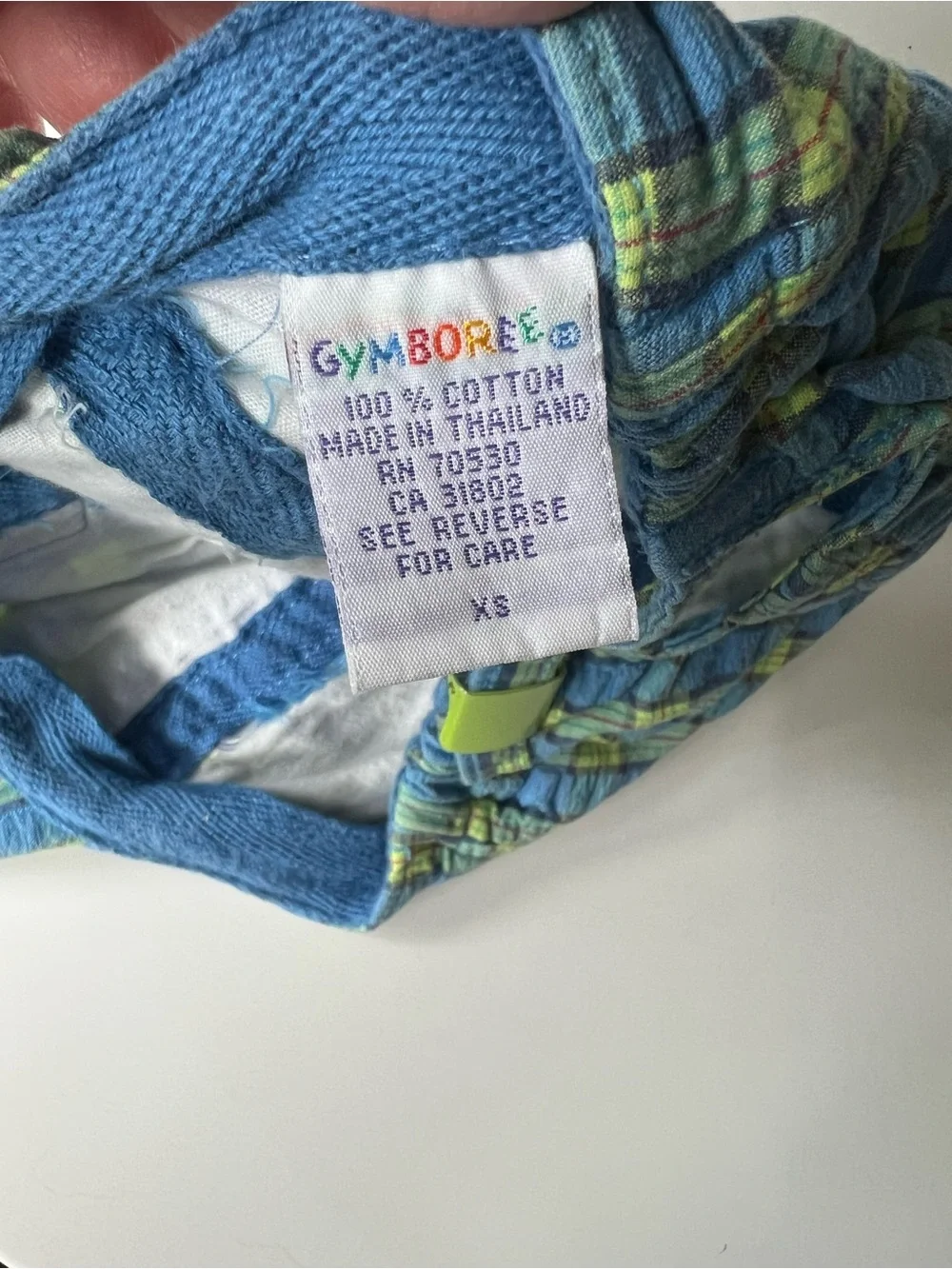 Vintage 90s Gymboree Plaid Palm Tree Toddler Baseball Cap